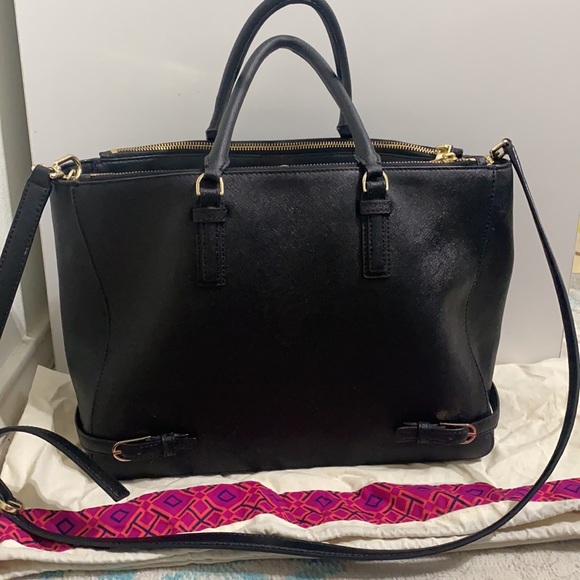 Tory Burch Robinson Multi Tote Black EUC - Picture 2 of 6